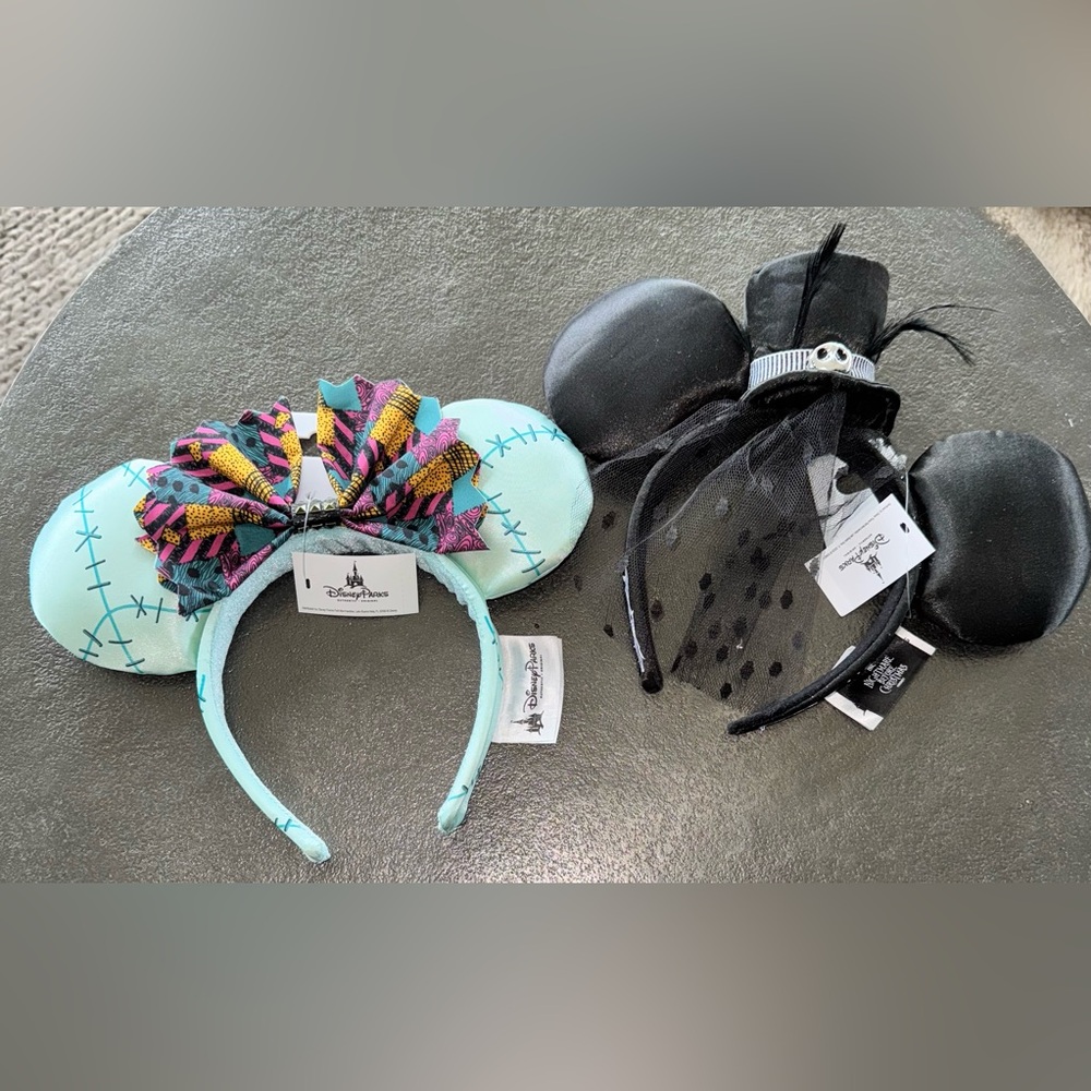 NWT Jack Skellington Top Hat & Sally Minnie Ears